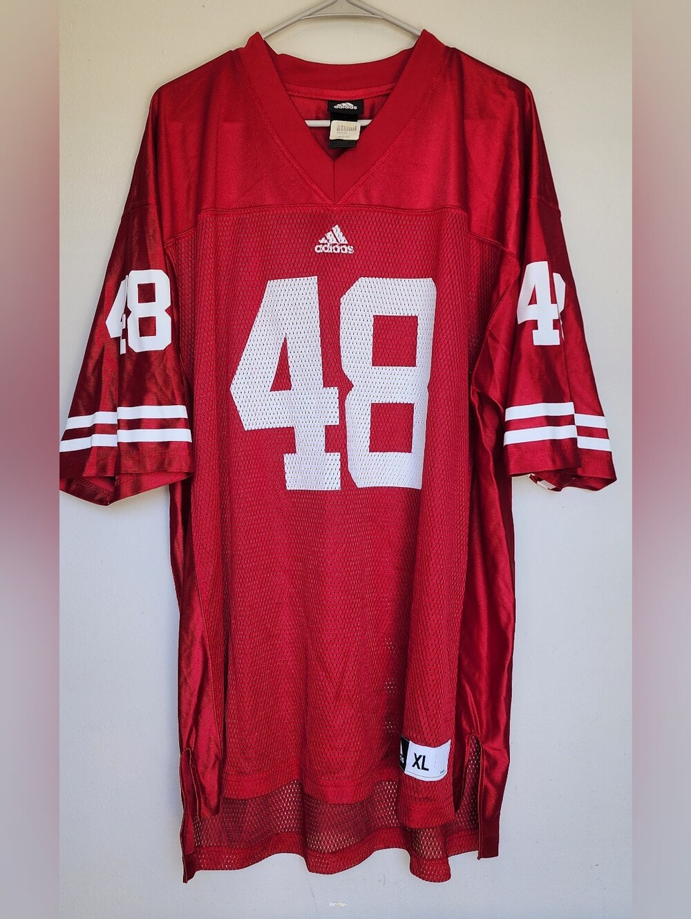 NEW Wisconsin Badgers Adidas NCAA Football Jersey #48 Red Size XL extra-large